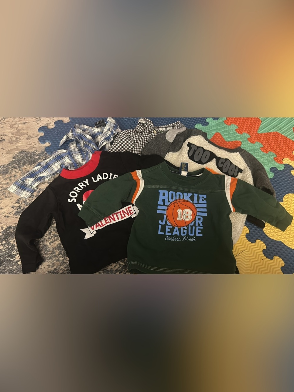 OshKosh B'gosh Green Basketball 'Rookie Junior League' Long-Sleeve Tee